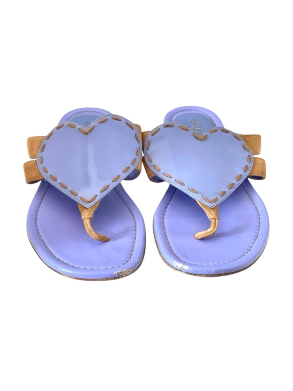 Sergio Rossi ❤︎︎ Heart Shaped Thong Leather Sandals ❤︎︎ Cornflower Blue ❤︎︎ 36 - Picture 10 of 16